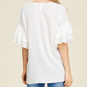 Tops - 5βοΈ rating Tiered Ruffle Sleeves Woven Top Tops - 5βοΈ rating Tiered Ruffle Sleeves Woven Top